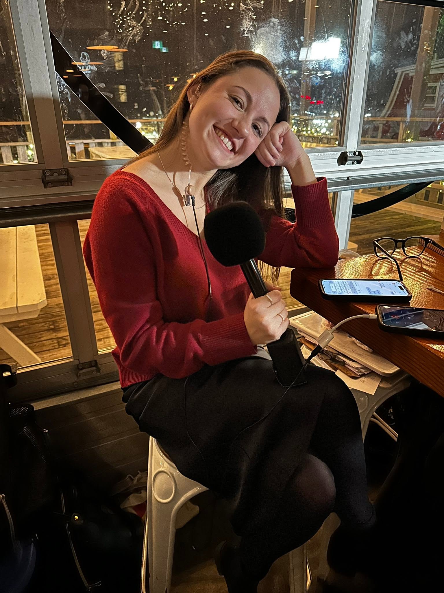 Jessica Singer reporting on location